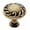 Polished Antique, variant on Ornate Round Knob, 1.25" H x 1.25" W x 1" D, Antique English Matte