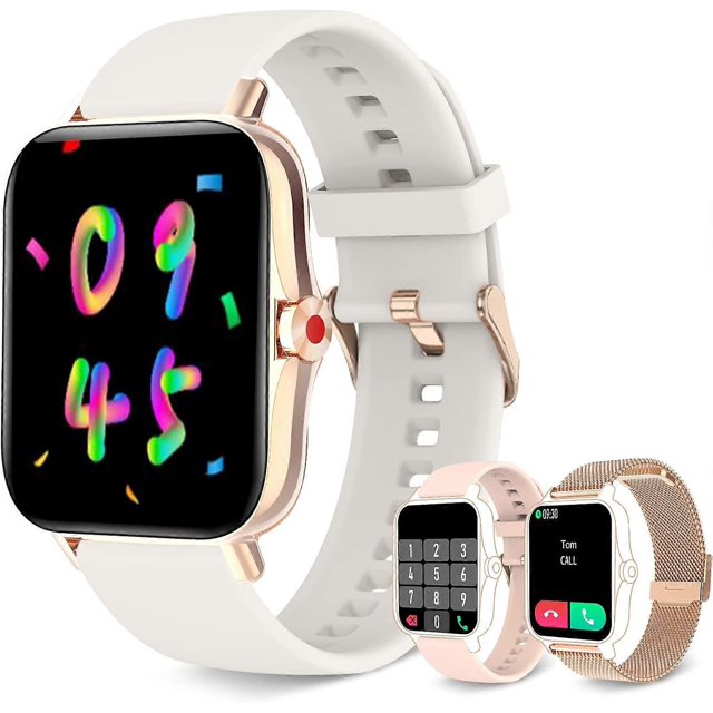 Smart Watch for Women(Call Receive/Dial), Fitness Tracker Waterproof Smartwatch for Android iOS Phones 1.7" HD Full Touch Screen Digital Watches