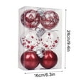 thumbnail image 3 of XYAIYT 6 Pack Christmas Ornaments Shatterproof Plastic Baubles with Hanging Hooks for Tree Table Mantel Wreath Holiday Decor Shatterproof Plastic Ornaments Set 7.1in Red, 3 of 4