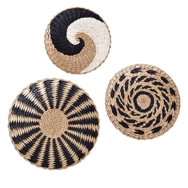 Cesta de pared Cateissary de 3 piezas decoración con hierba de mimbre cestas tejidas a mano