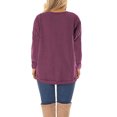 thumbnail image 4 of LANREMON Plus Size Fall Winter Tops for Women Casual Long Sleeve Round Neck Tunic Oversized Workout TShirts Shirts Blouse Redwine 22 Plus, 4 of 6