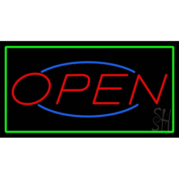 Open Animated LED Neon Sign 20 x 37 - inches, Clear Edge Cut Acrylic Backing, with Dimmer - Bright and Premium built indoor LED Neon Sign for storefront.