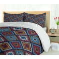 thumbnail image 5 of Ambesonne Aztec Duvet Cover Set, Folk Motifs in Vivid Colors, 2-Calking, Night Blue Multicolor, 5 of 7