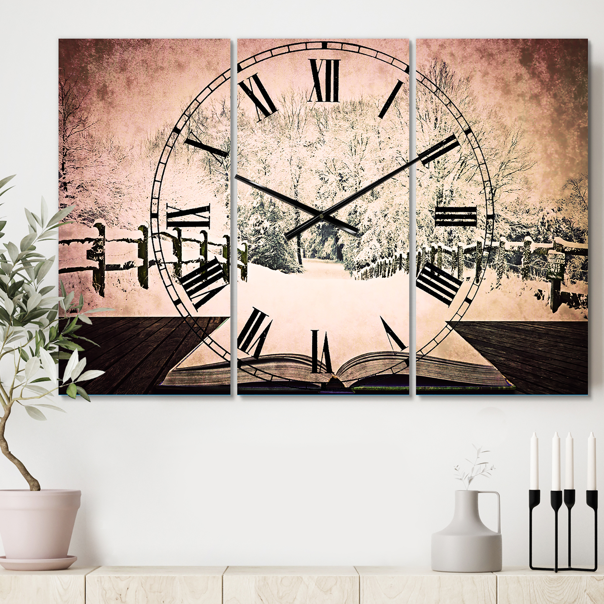 Designart 'Winter Wonderland' Traditional wall clock