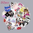 thumbnail image 1 of Paquete de 50 pegatinas de gato para portátil, impermeables, pegatinas de gato Kawaii, pegatinas de gato de dibujos animados para botellas de agua, calcomanías para adultos y adolescentes Brillar Juguete, 1 of 4