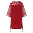 thumbnail image 6 of TAIAOJING Women's Dress Plus Size Summer Dresses Hollow Out Long Sleeve Mesh Midi Dress Casual Party Short Dress, 6 of 9