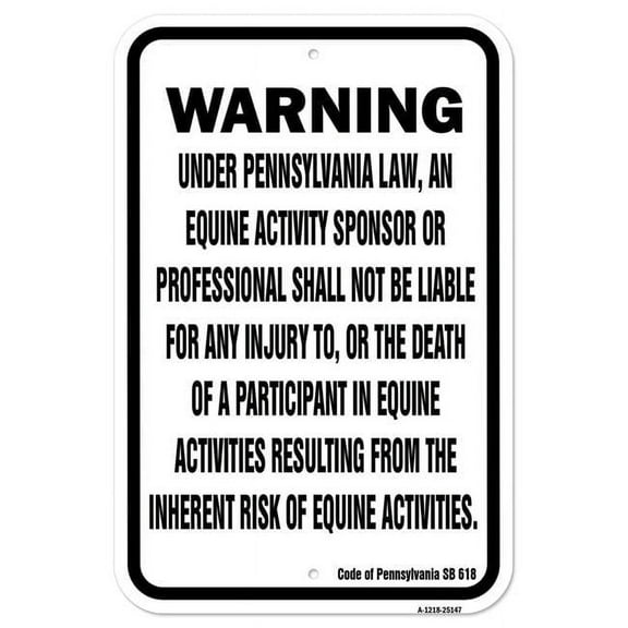 SignMission A-1218-25147 12 x 18 in. Aluminum Sign - Pennsylvania Equine