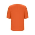 thumbnail image 7 of Ohufall Casual T-shirts for Women Solid Summer Short Sleeve Tops Loose V-Neck Lightweight Comfort Tops, 7 of 7