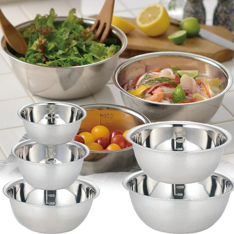 Tiitstoy Stainless Steel Bowl, 1pc Multi-functional Bowl, Mixing Bowl, Stainless Steel Bowl for Baking, Serving and Snacking, Serving Bowl, Stackable