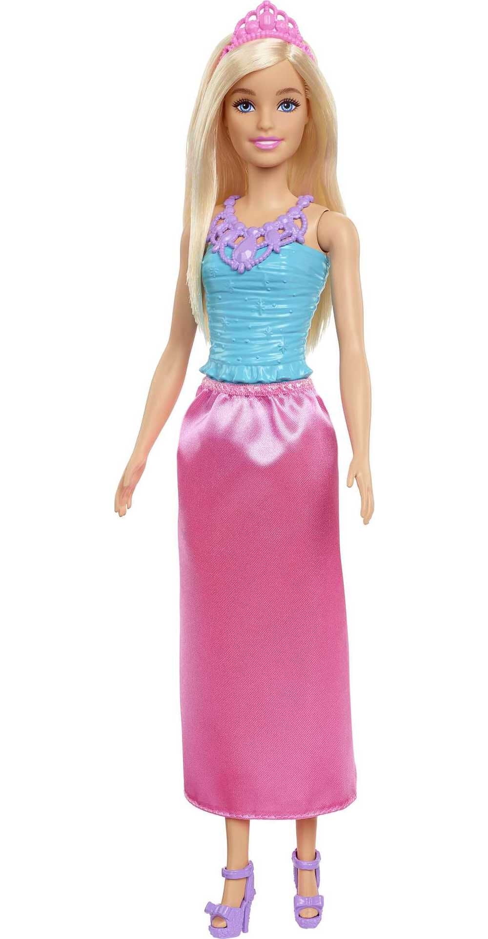 Barbie Dreamtopia Doll & Accessories, Blonde Hair with Removable Pink Skirt, Shoes & Tiara