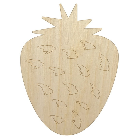Strawberry Fruit Doodle Wood Shape Unfinished Piece Cutout Craft DIY Projects - 4.70 Inch Size - 1/8 Inch Thick