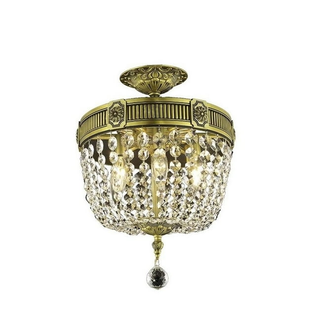 Elegant Lighting Esperanza 12" 3 Light Royal Crystal Flush Mount