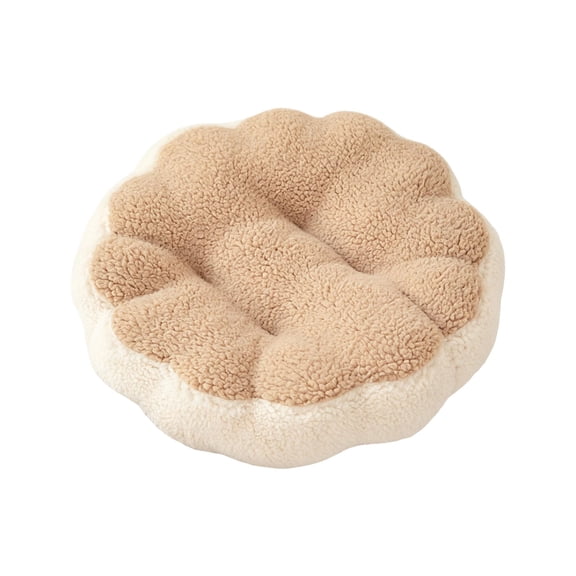 Cute Flower Shape Seat Cushion, Soft Plush Round Pad with Raised Edge Support for Bedroom Living Room(Coffee-1,40x40cm)