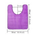 thumbnail image 3 of 20" x 24" Memory Foam Bathroom Rugs Toilet Mats, U-Shaped Commode Contour Rug, Super Water Absorption, Purple, 3 of 7