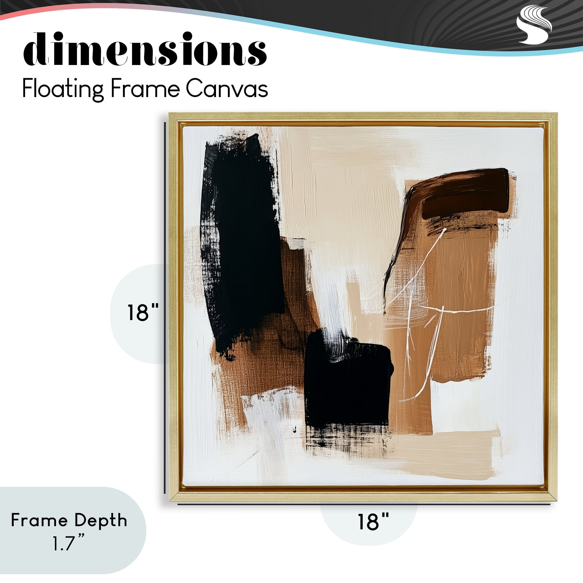 Stupell Industries Earthy Hues Neutral Balance Gold Framed Floater Canvas Wall Art, design by Petal Prints Design