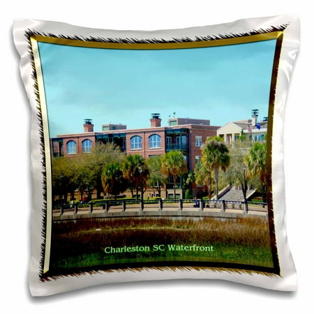 3dRose Charleston SC Waterfront - Pillow Case, 16 by