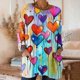 thumbnail image 1 of TaTaai 2026 Fall Womens Printed Long Sleeve Tee Round Neck Loose Blouse With Pockets Casual Fashion Top Soft Stretchy Polyester Daily Basic Shirt Gift, 1 of 7
