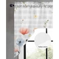 thumbnail image 2 of Botanical Wildflowers Swag Valances for Windows, Small Curtains Drapes, Spring Farmhouse Floral Grey Plaid Kitchen Window Curtains Over Sink Window Treatment Valance for Bedroom/Bathroom 56"x36", 2 of 5