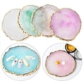 thumbnail image 1 of Paleta de colores redonda para decoración de uñas, paleta de colores pintada a mano de ágata y resina, tablero de exhibición de fotos, moda duradera, 1 of 5
