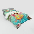 thumbnail image 3 of Ambesonne Cartoon Bedding Set 3 Pcs, Tropical Love, Twin, Multicolor, 3 of 3