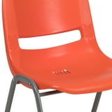 Emma + Oliver Orange Ergonomic Shell Student Stack Chair - Classroom ...