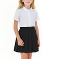thumbnail image 2 of FAIWAD Girls Uniform Pleated Skirt Kids High Waist A-line Skorts Girls Solid Color Mini Skirts with Shorts, 2 of 7