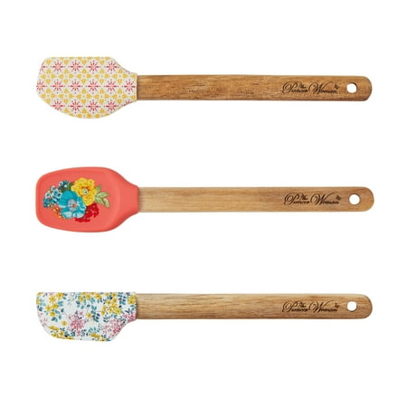 The Pioneer Woman 7-Piece Mini Spatulas with Acacia Wood Handles Set  Decal with Multicolor