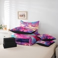 thumbnail image 6 of Homewish 3D Chic Butterfly 7 Pieces Bedding Comforter Set,Princess Castle Full Bedding Set,Pink Blue Fitted Sheet Flat Sheet For Girl,Breathable Home Decor Reversible, 6 of 8