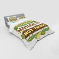 thumbnail image 3 of Saying Duvet Cover Set, Mountainous Design with Flowers and Landscape Layout Wise Saying, Bedding Set with Shams and Fitted Sheet, 3 Sizes, by Ambesonne, 3 of 3