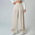 thumbnail image 2 of Lopecy-Sta Womens Lounge Pants Wide Leg Pants Elastic High Waisted Solid Casual Palazzo Pants Trousers with Pockets, 2 of 6