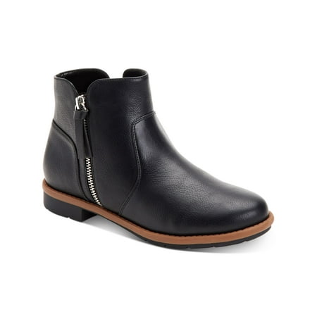 

STYLE & COMPANY Womens Black Cushioned Zipper Accent Oaklynn Almond Toe Block Heel Zip-Up Booties 5.5 M