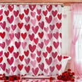thumbnail image 3 of jafea Watercolor Heart Valentines Shower Curtain, Valentines Day Coquette Decor Pink Bathroom Curtain Set - 72x72 Inch Waterproof Polyester Fabric with Hooks, 3 of 4