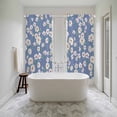 thumbnail image 4 of Watercolor Floral Kitchen Curtain for Berdoom Living Room Cafe 72 Inch Length, Spring Flower Leaves Botanical Blue Tiers Curtains Light Filtering Drapes Rod Pocket Window Treatment 2 Panels 52"Wx72"L, 4 of 8