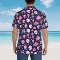 thumbnail image 4 of Fotbe Skull mushroom space Camisa Hawaiana para Hombre Unisex – Camisa Casual de Verano con Botones de Manga Corta de Algodón y Lino,Medium, 4 of 7