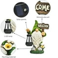 thumbnail image 5 of Garden Gnome Statue Outdoor Decor Large Flocked Resin Gnome Figurine with Solar Light Holding Lantern Welcome Sign Garden Yard Decorations Dwarf Sculpture for Outside Patio Porch Lawn Decor., 5 of 7