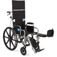 thumbnail image 5 of Medline Reclining Wheelchair with Removable Desk Arms, Elevating Legrests, 16-In Seat, Height Adjustable, 300 lb Weight Capacity, Chrome, 5 of 9