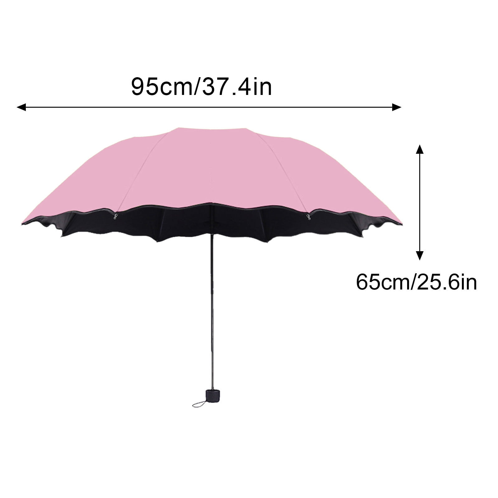 Usloyux Sun Protection Umbrella Folding Sunshade with UPF 50+ Windproof Design, Large Blue Water Activated Blooming Pattern Rain Umbrella for Beach Pool Outdoor Patio Garden Use