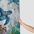 thumbnail image 3 of Orinice  Nautical Coastal Turtle Shower Curtain for Bathroom, Ocean Sea Octopus and Jellyfish on Vintage Grey Wood Fabric Shower Curtain with Hooks, Underwater Bathroom Curtain Shower Set,  36x72, 3 of 7
