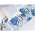 thumbnail image 3 of Floral Bed Runner, Watercolor Design Blossoming Flowers Painting in Aquatic Colors Print, Decorative Accent Bedding Scarf for Hotels Homes & Guest Rooms, Twin, Sea Blue and Soft Blue, by Ambesonne, 3 of 3