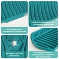 thumbnail image 7 of HonorHut Kitchen Faucet Mat Foldable Draining Sink Splash Guard Silicone Faucet Water Catcher Mat Strapless Slope Faucet Pad with 2 Drain Ports Dark Green, 7 of 7