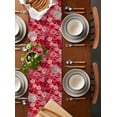 thumbnail image 3 of Table Runner 108 Inches Long for Kitchen Dining, Pink Red Floral Valentines Dresser Scarf Farmhouse, Dining Table Decorations for Wedding/Parties, Spring Floral Botanical 13 x 108 In, 3 of 9