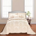 thumbnail image 5 of Home Soft Things 4-Piece Reversible Damask Embroidery Bedspread Set, Salmon, King 102"x90", 5 of 5