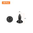 thumbnail image 2 of #8 x 1/2-inch Flat Head Torx/Star Wood Screws, 50 Pcs 304 Stainless Steel, Full Threaded, Black Coated, Fit T20 Bit, 2 of 5