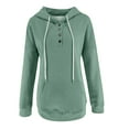 thumbnail image 5 of Patlollav Womens Hooded Solid Color Long-Sleeve Sweatshirt Blouse Pullover Tops, 5 of 6