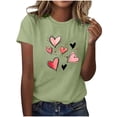 thumbnail image 1 of Camiseta de Manga Corta de Cuello Redondo con Patrones de Corazón de Moda de Primavera de las Mujeres Vintage Clásico Top de Humor para Diario, Fiesta, Primavera Y Verano, 1 of 5