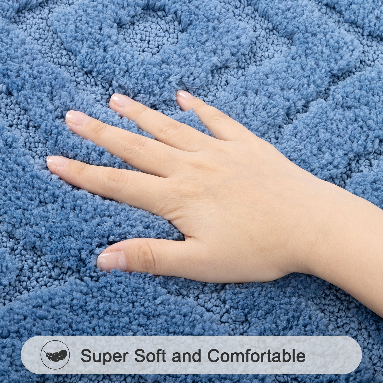 Ileading Bathroom Rugs Sets 4 Piece, Super Soft and Absorbent Non Slip Microfiber Toilet Bathroom Mats