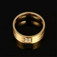 thumbnail image 6 of 8MM Black/Gold/Silver Brushed CZ Band 316L Stainless Steel Wedding Ring Sz 6-14, 6 of 7