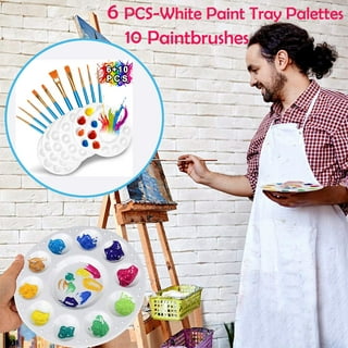Dengmore White Palettes Painting Tray Painting Palettes Painting Bracket  Painting Palettes Plastic Palettes Children's Painting Or Birthday Painting  Party Painting Tray 