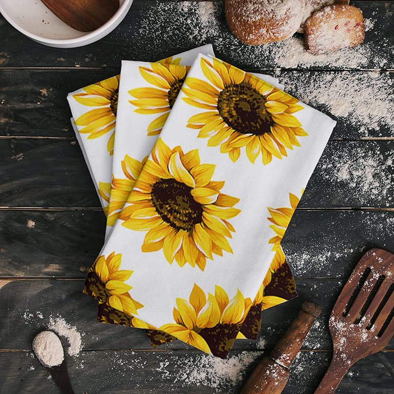 New KitchenAid Tea-Towels x2 Springtime Yellow Flowers – Wild