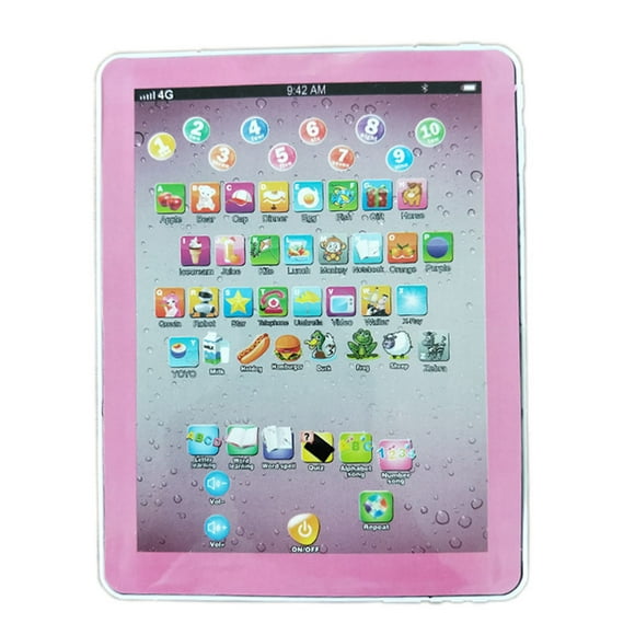 Tablet Pad Computer for Kid Children Learning English Educational Teach Toy Gift Color:only English (pink)